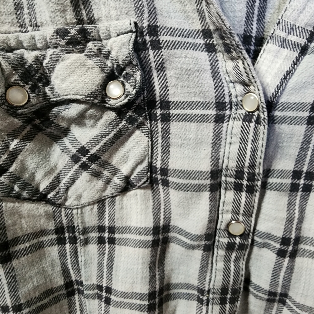 Blue Plaid Button Down Shirt Flannel Canyon Guide Outfitters - Picture 4 of 4